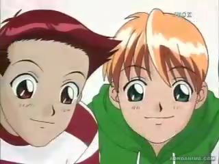Hentai anime tutor związanie przez niegrzeczne chłopcy
