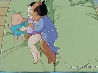 Oversexed anime bashkëshort ngulje i vështirë e tij wifes pidh