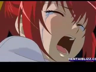 Redhead hentai adolescent gets drilled by tentacles