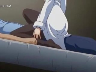 Erotický anime mladý dáma jazdenie loaded manhood v ju lôžko