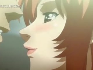 Slutty anime hottie seducing tinedyer kaakit-akit na lalake para pangtatluhang pagtatalik