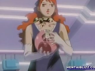 Tight anime young woman with firm tits takes a huge ghetto peter in her cunt