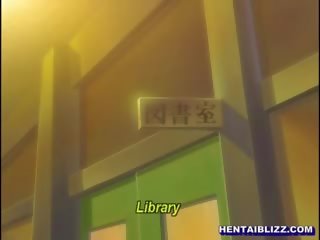 Ogrodzony hentai nastolatek ciężko poking w the biblioteka pokój
