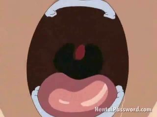 Winsome blondýna anime zvodkyne s veľký prsníky dostane ústa fucked v the park