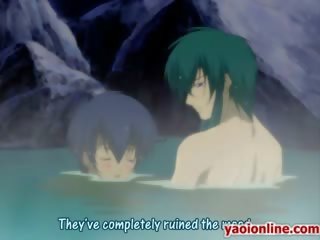 Couple Of Hentai striplings Getting hot Bath In A Pool