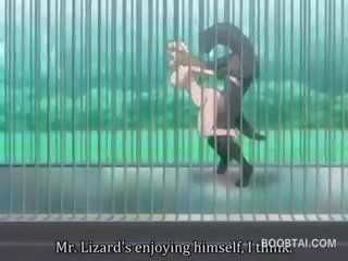 Krūtinga anime adolescent pyzda prikaltas sunkus iki monstras į as zoo