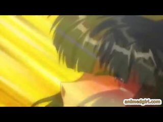 Hentai kerida nahuli sa pamamagitan ng tentacles at fabulous pandalawahang kasarian anime poked